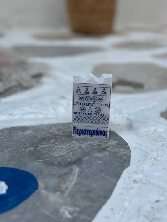 Περιστεριώνας Τήνου με χάραξη σε μπλε χρώμα