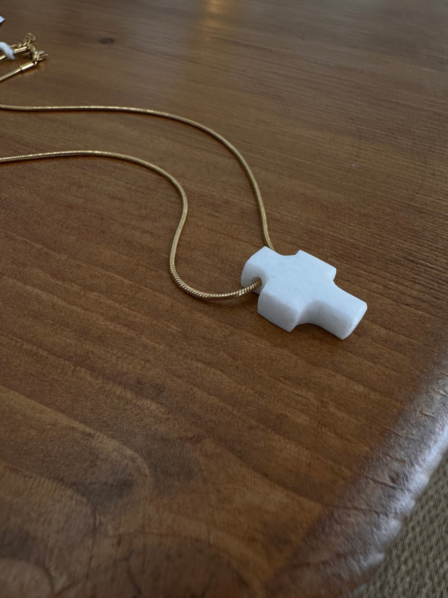 Cross made of white marble from Thassos