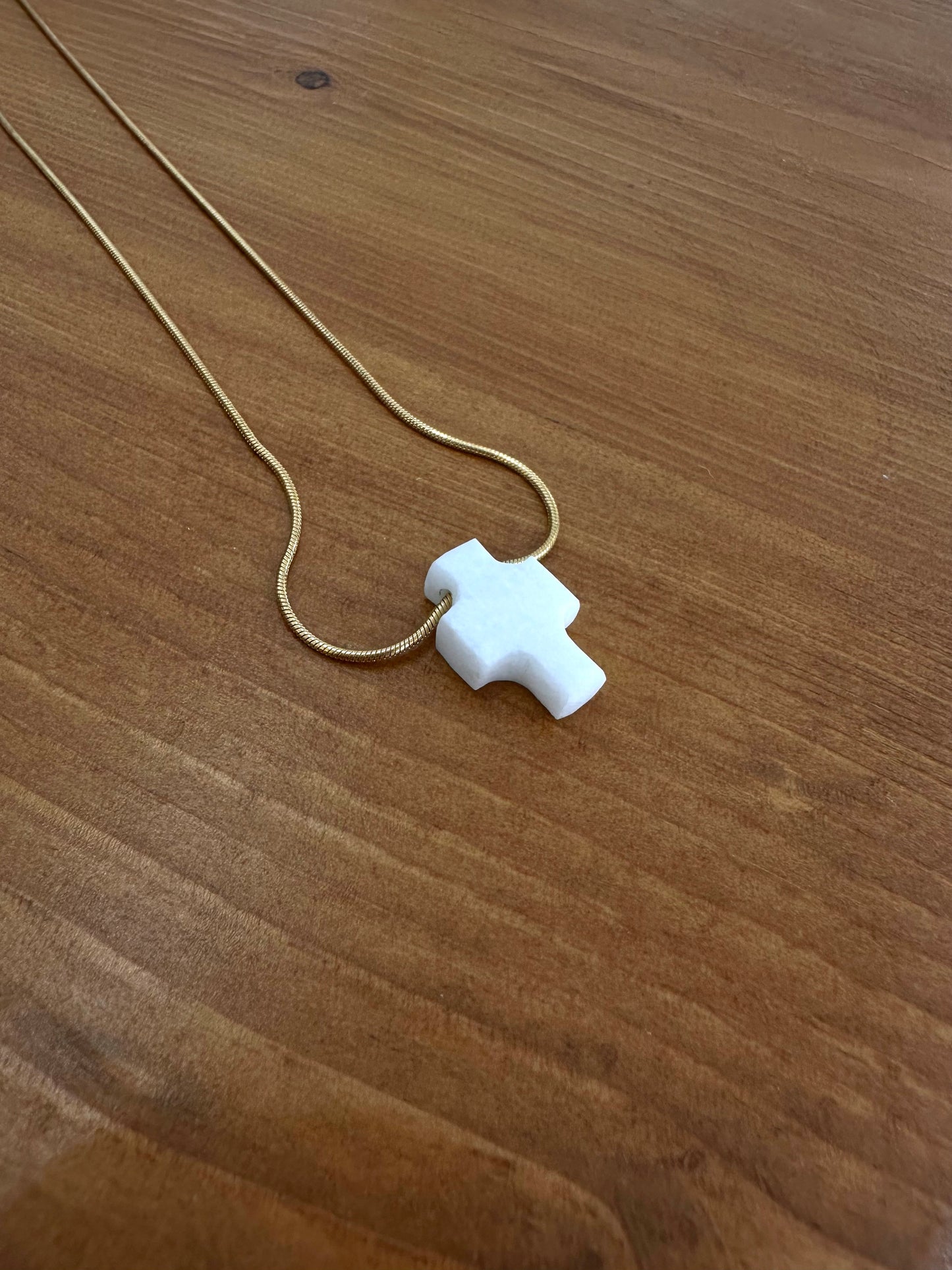 Cross made of white marble from Thassos