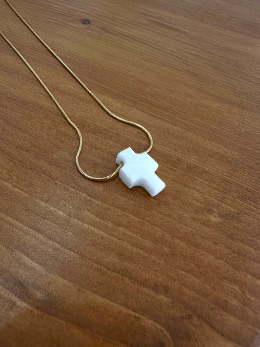 Cross made of white marble from Thassos