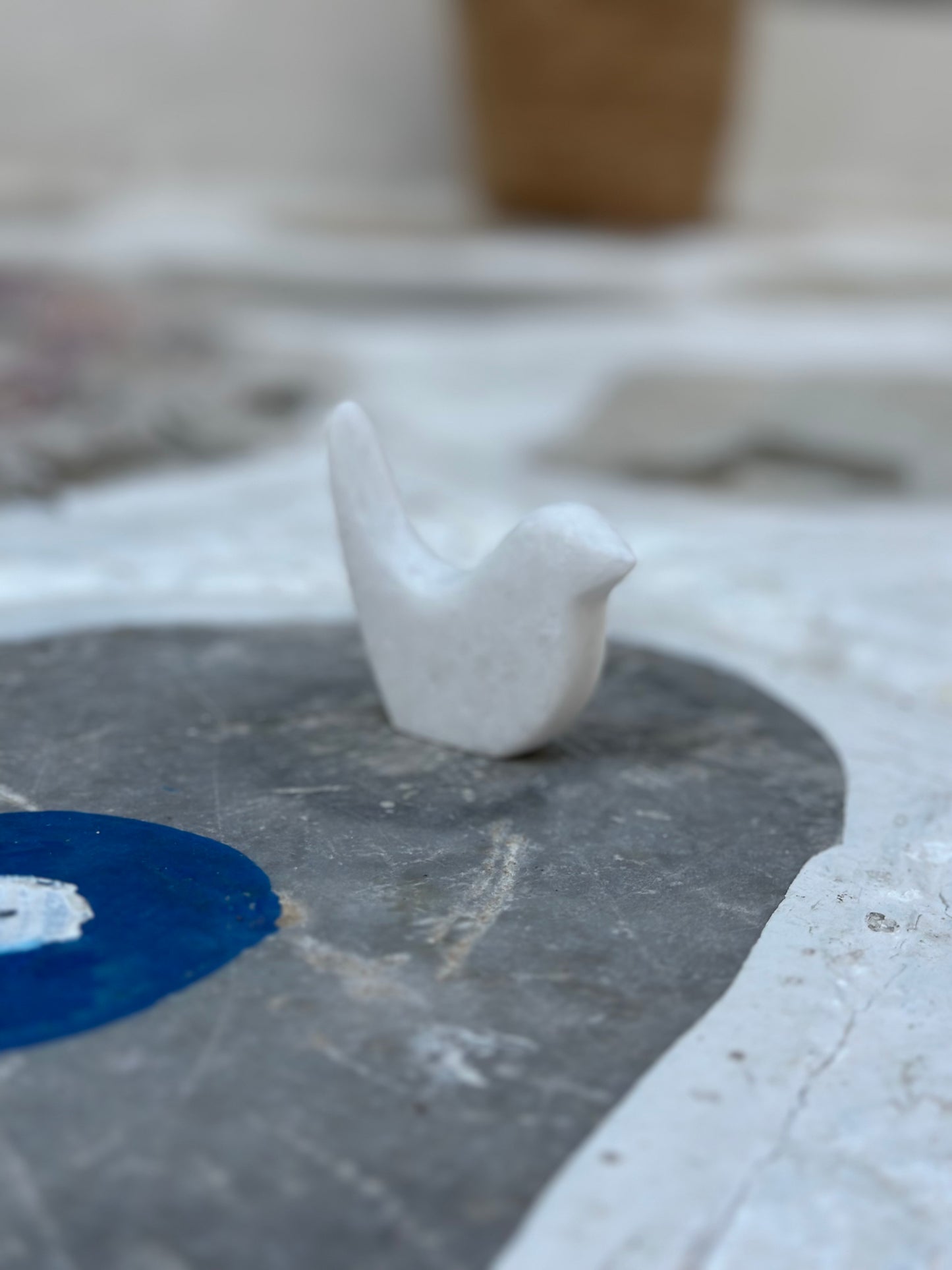 Λευκό περιστέρι από μάρμαρο μικρό μέγεθος