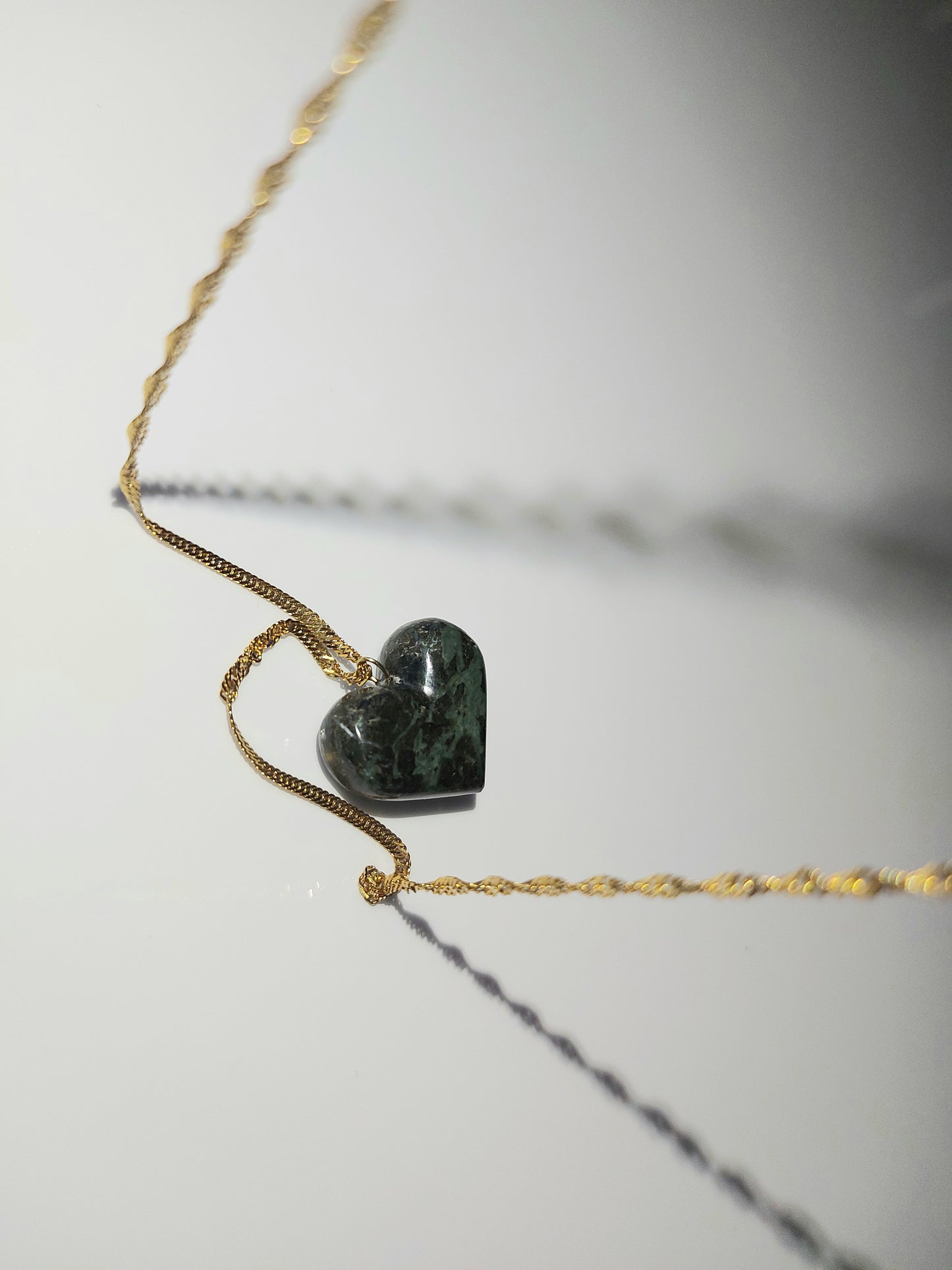 Heart made of green marble from Tinos